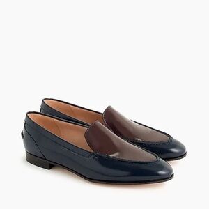 J. Crew Navy and Brown Loafers